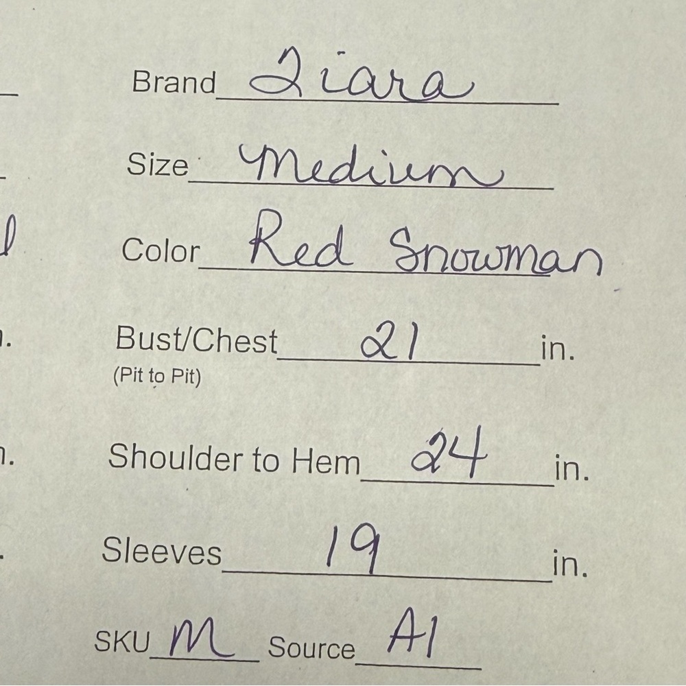 Tiara Intl Red Snowman Zip Cardigan Sweater M Holiday Christmas Knit - Picture 7 of 7